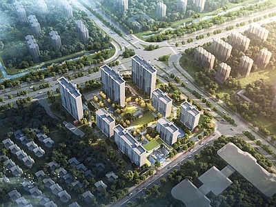 现代小区建筑